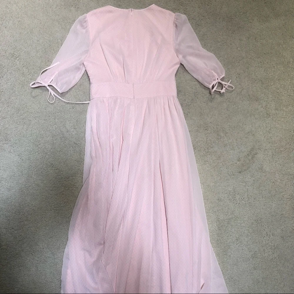 Louise Swiss Dot Sheer Tie Sleeves dress - Picture 4 of 6